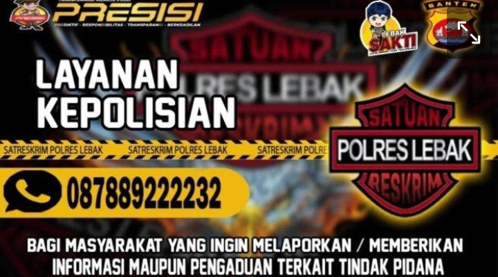 Polres Lebak Buka Layanan Pengaduan Bagi Masyarakat, Ini Nomornya
