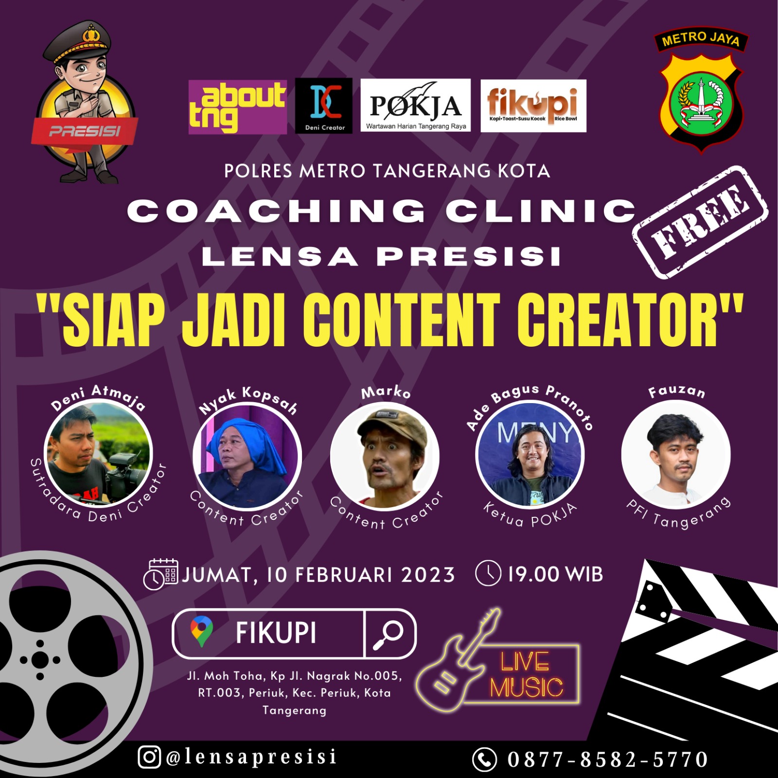 Coaching Clinic Digital Kreator Tangerang, Ada Bang Marko dan Nyak Kopsah