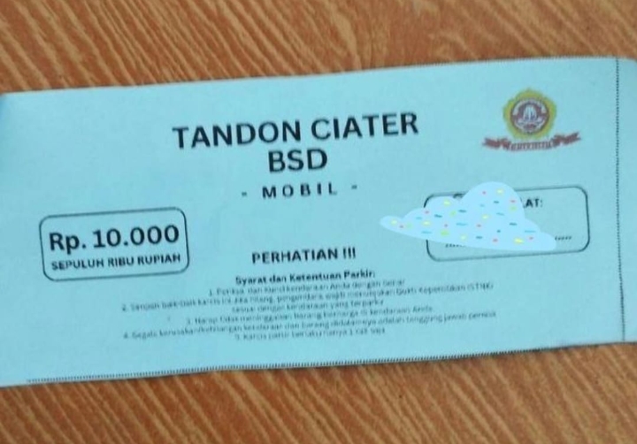 Viral Parkir Tandon Ciater BSD Tangsel Dipatok Rp 10000